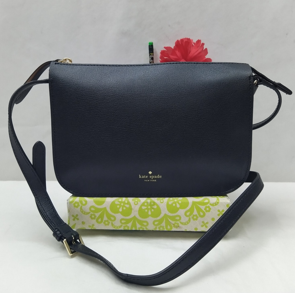 Kate Spade New York Black Leather Zipper Closure Crossbody Bag